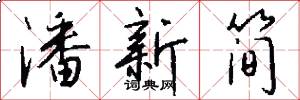 潘新简怎么写好看