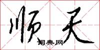 顺天怎么写好看