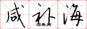 咸补海怎么写好看