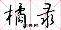 橘录怎么写好看