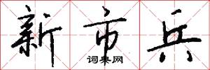 新市兵怎么写好看