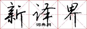 新译界怎么写好看