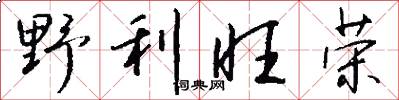 野利旺荣怎么写好看