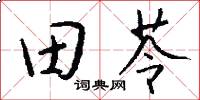 田苓怎么写好看