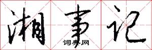 湘事记怎么写好看