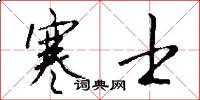 寒士怎么写好看