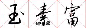 玉素富怎么写好看