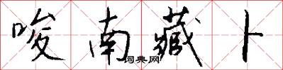 唆南藏卜怎么写好看