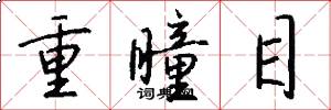 重瞳目怎么写好看