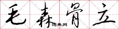 毛森骨立怎么写好看