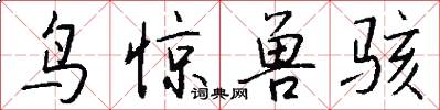 鸟惊兽骇怎么写好看