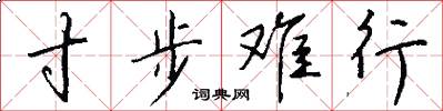 寸步难行怎么写好看