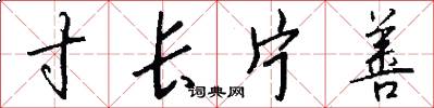 寸长片善怎么写好看