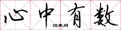 心中有数怎么写好看