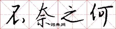 不奈之何怎么写好看
