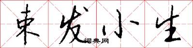 束发小生怎么写好看