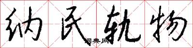 纳民轨物怎么写好看