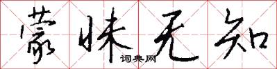 蒙昧无知怎么写好看