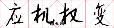 应机权变怎么写好看
