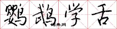 鹦鹉学舌怎么写好看