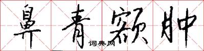 鼻青额肿怎么写好看