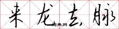 来龙去脉怎么写好看