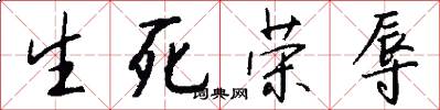 生死荣辱怎么写好看