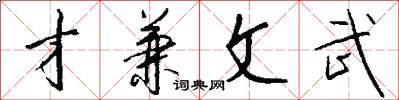 才兼文武怎么写好看