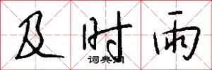 及时雨怎么写好看