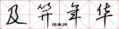 及笄年华怎么写好看