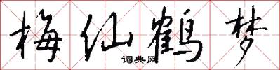 梅仙鹤梦怎么写好看