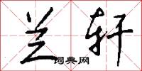兰轩怎么写好看