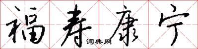 福寿康宁怎么写好看