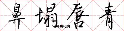 鼻塌唇青怎么写好看