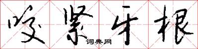 咬紧牙根怎么写好看