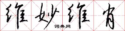维妙维肖怎么写好看
