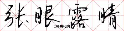 张眼露睛怎么写好看