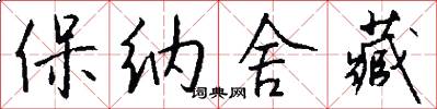 保纳舍藏怎么写好看