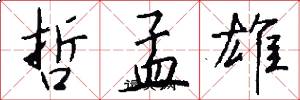 哲孟雄怎么写好看