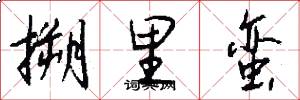 搠里蛮怎么写好看