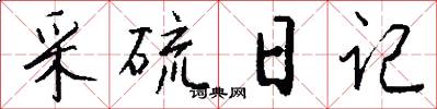 采硫日记怎么写好看