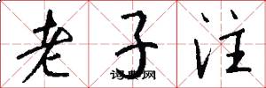 老子注怎么写好看