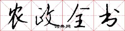 农政全书怎么写好看