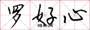罗好心怎么写好看