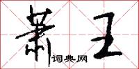 萧王怎么写好看