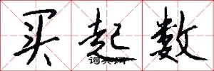 买起数怎么写好看