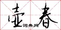 壶春怎么写好看