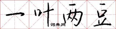 一叶两豆怎么写好看