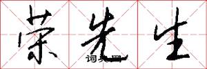 荣先生怎么写好看