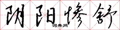 阴阳惨舒怎么写好看
